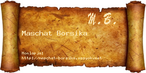 Maschat Borsika névjegykártya